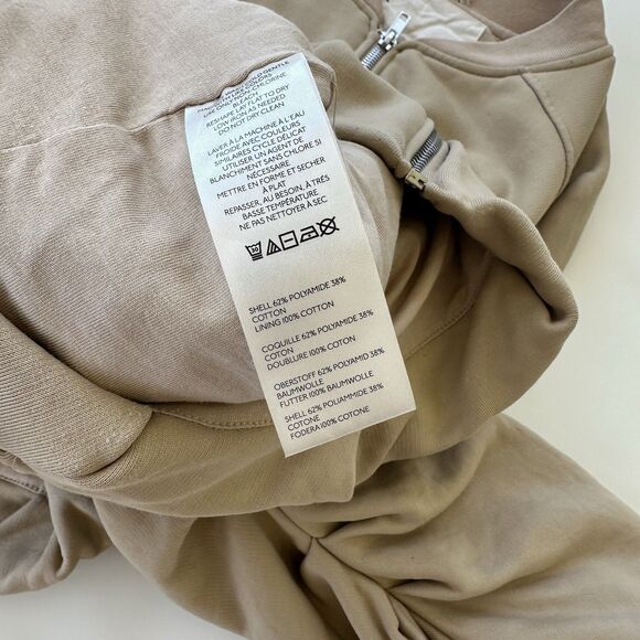 Anthropologie Pilcro Bubble Bomber Jacket XS Oversize Beige Full Zip $138 - Picture 9 of 10